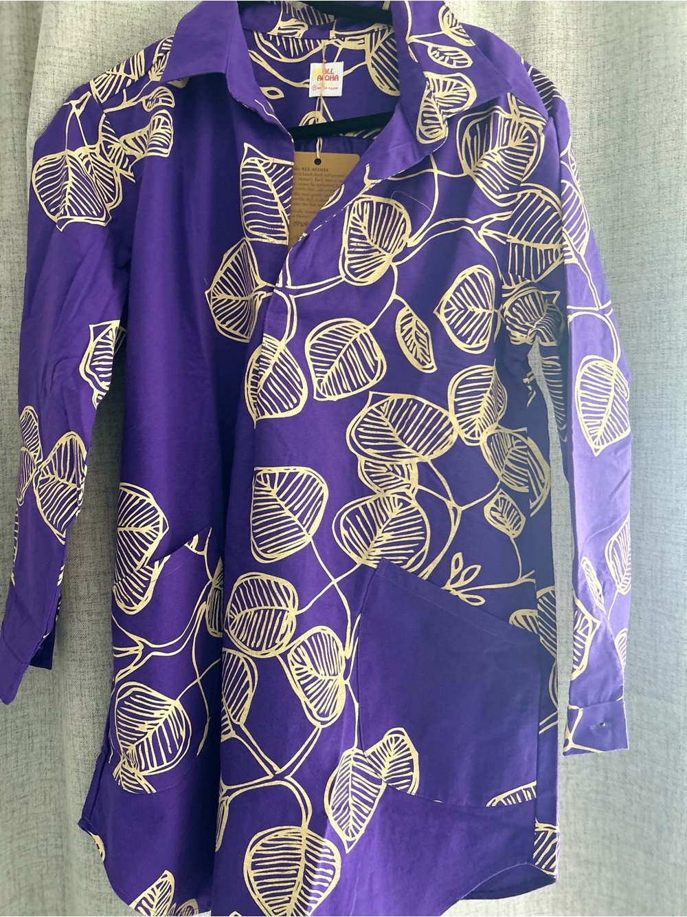 Kealopiko Purple Floral Button-Up Tunic/Dress